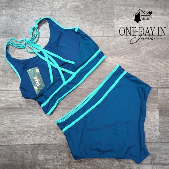 Blooming Jelly Strappy  Back Crop Bikini Swimsuit Size S - Picture 5 of 6